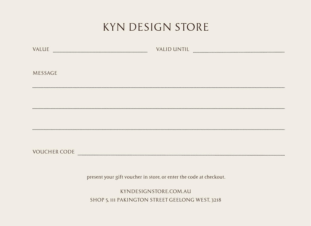 Kyn Design Store Gift Voucher