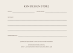 Kyn Design Store Gift Voucher