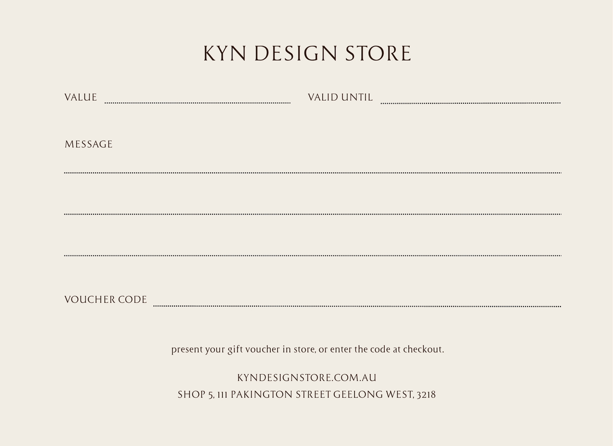 Kyn Design Store Gift Voucher