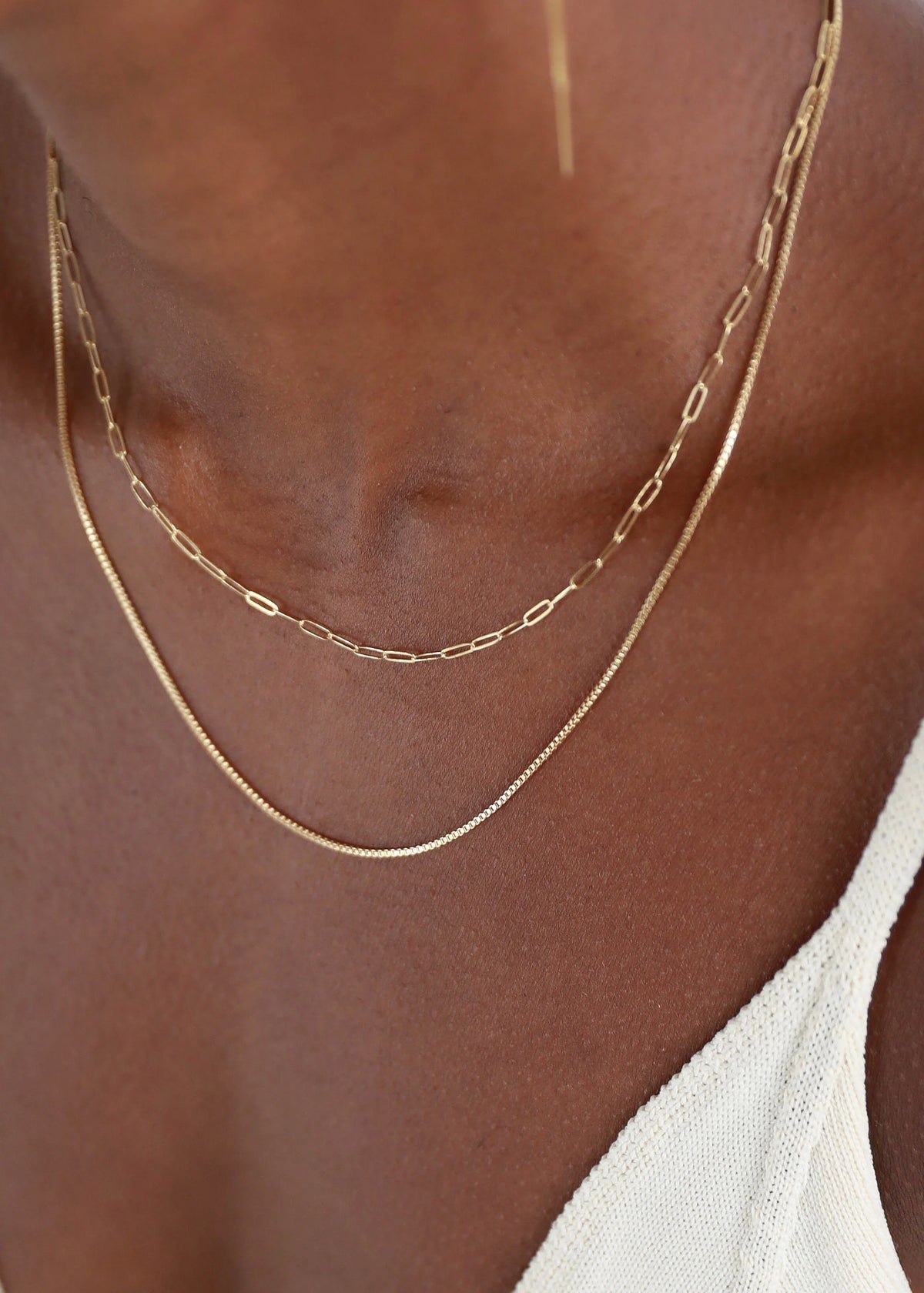 Long Link Fine Chain Necklace