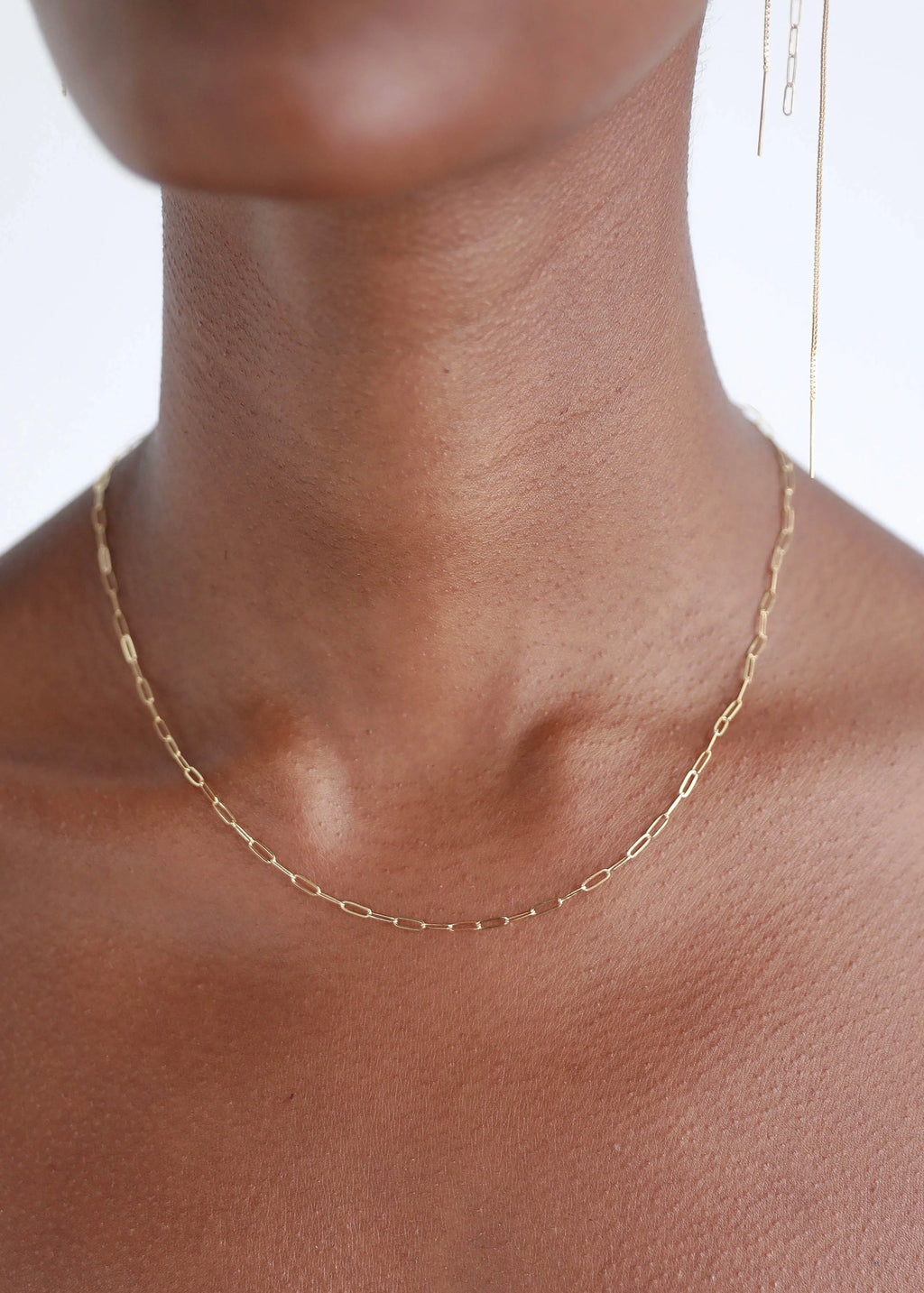 Long Link Fine Chain Necklace