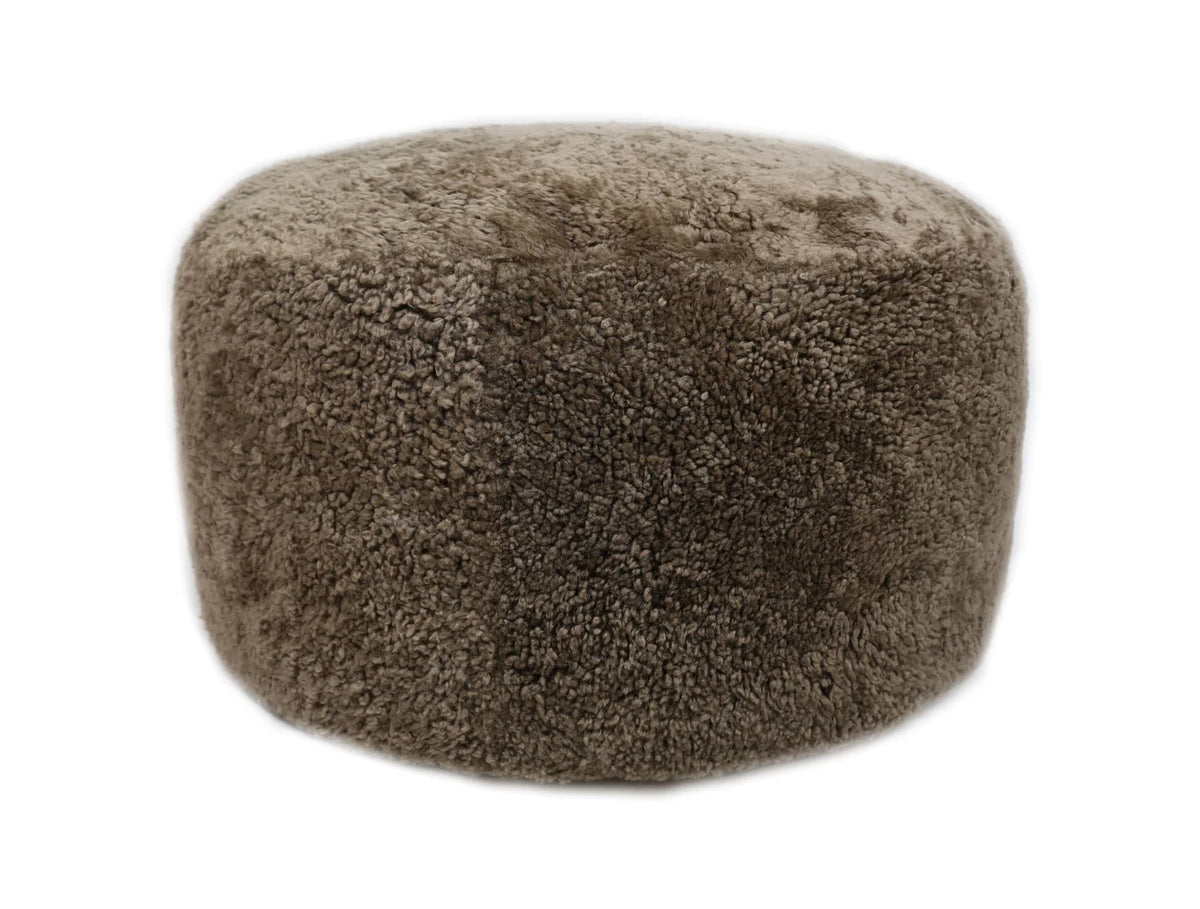 Shorn Curly Wool Ottoman - Nomad