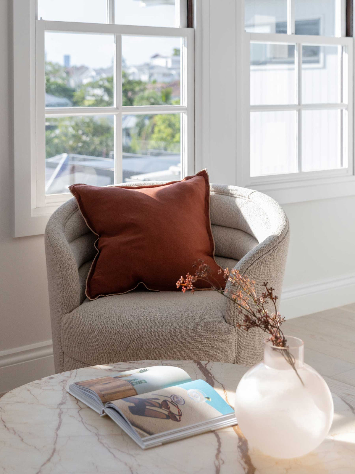 Harlow Linen Cushion - Merlot