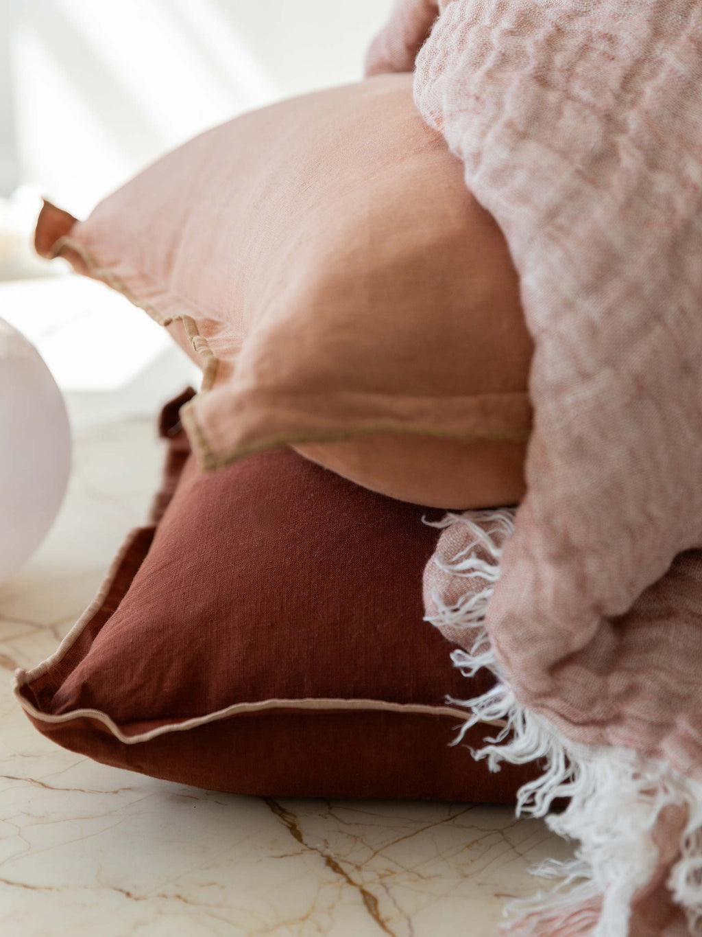 Harlow Linen Cushion - Clay