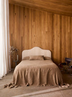 Palermo Grand French Linen Bedcover - Caramel