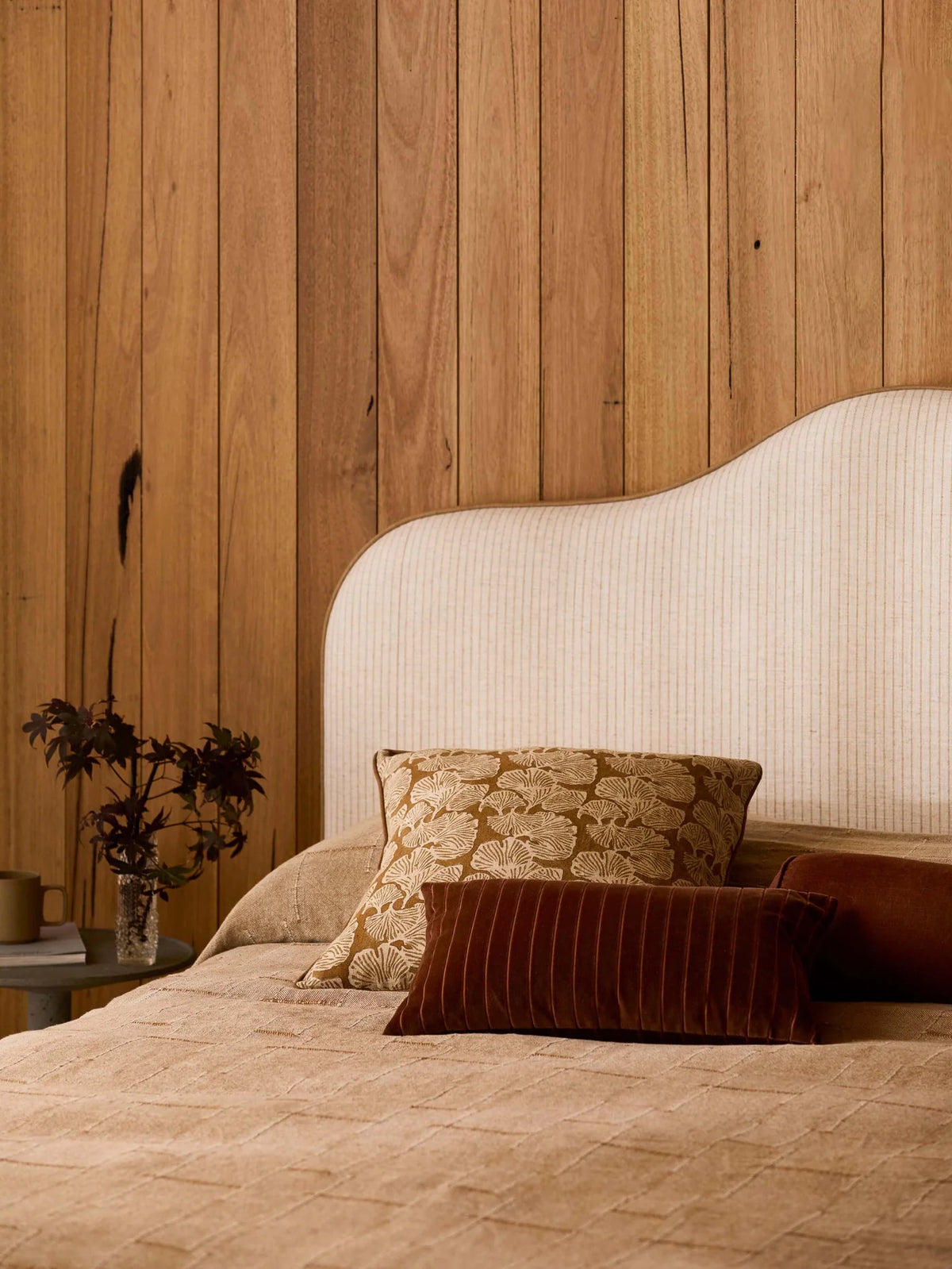 Palermo Grand French Linen Bedcover - Caramel