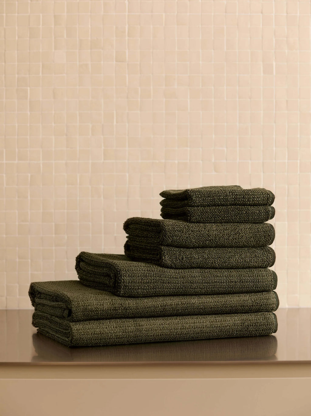 Tweed Towels - Olive