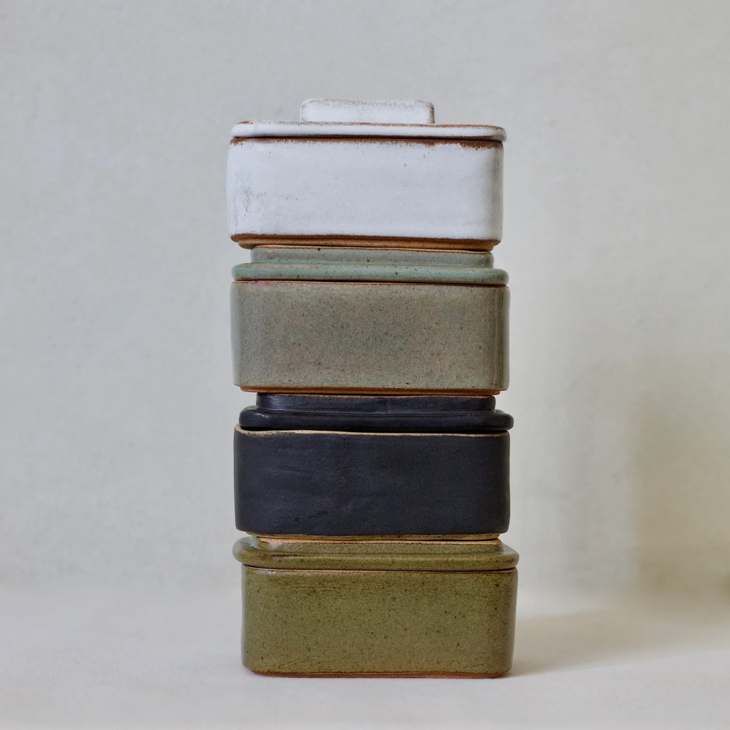 Mentega Ceramic Butter Box - Moss Green