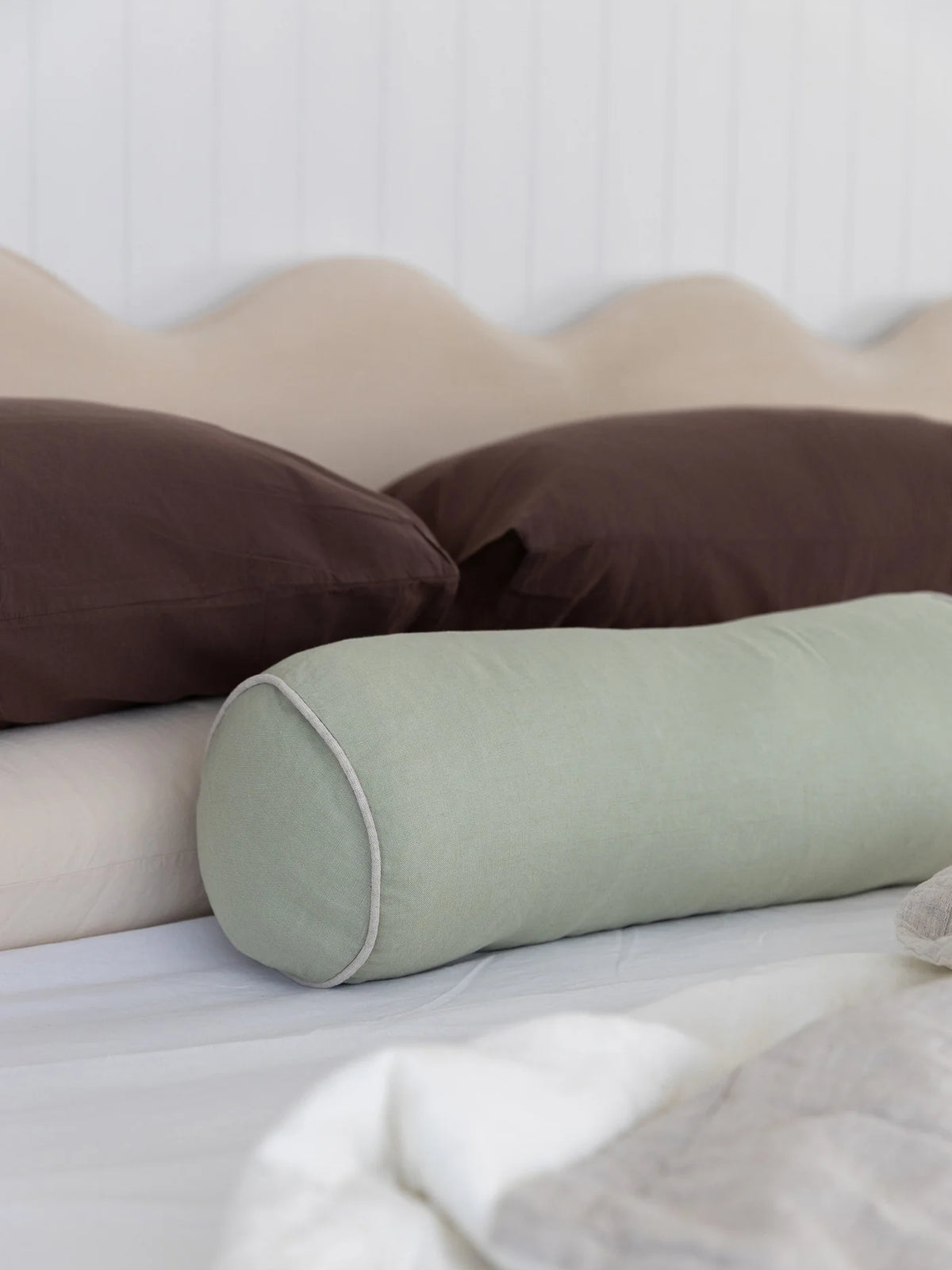 Piper Linen Bolster - Gumleaf