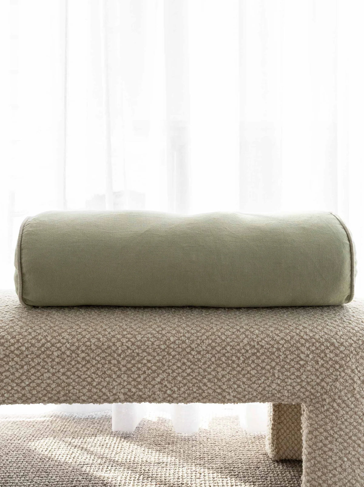 Piper Linen Bolster - Gumleaf