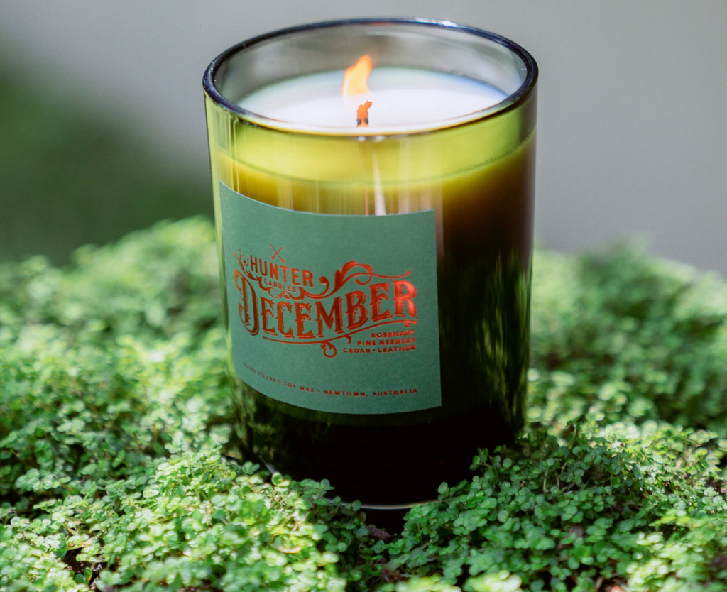 December Candle / Pine, Cedar, Rosemary, Leather