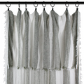 French Linen Curtain - Khaki Stripe