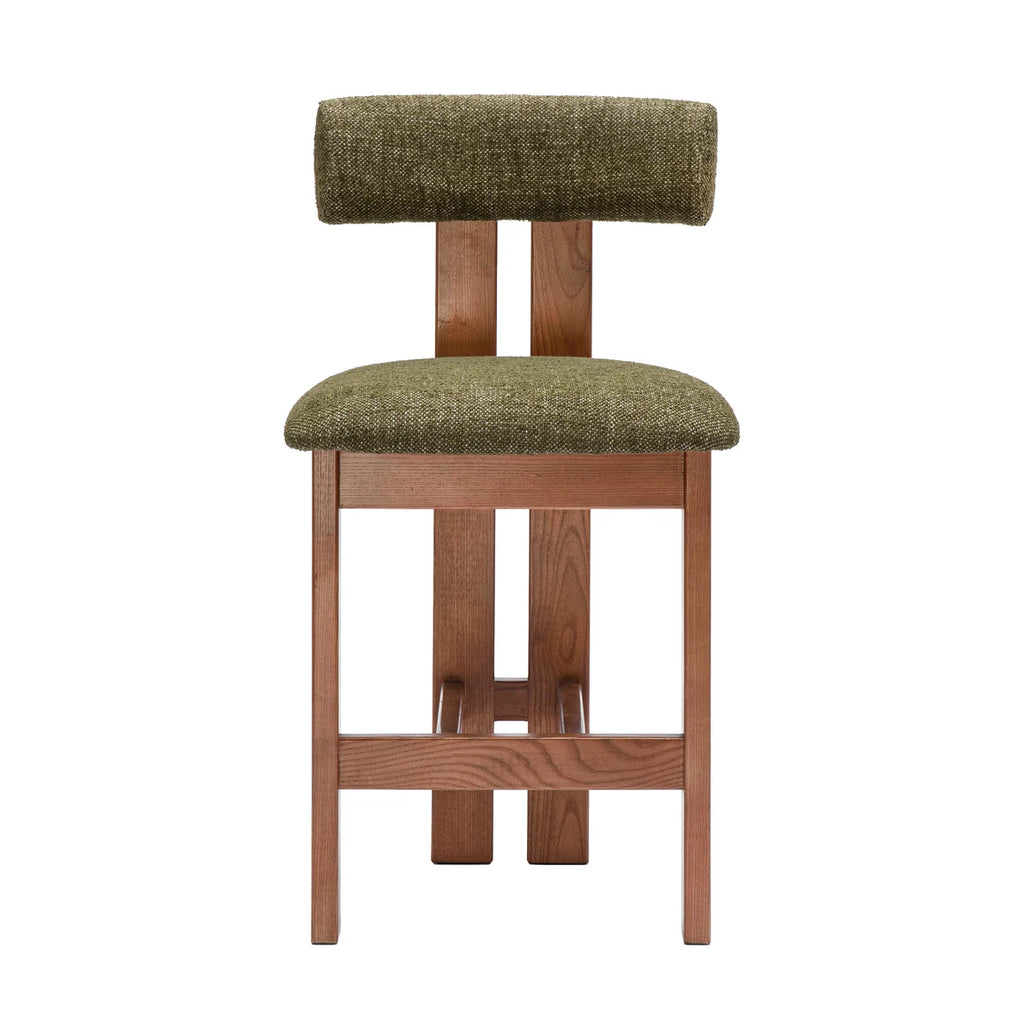 Adi Kitchen Stool - Walnut/Emerald