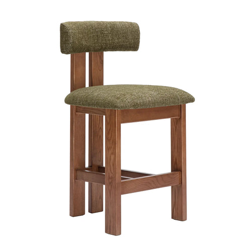 Adi Kitchen Stool - Walnut/Emerald