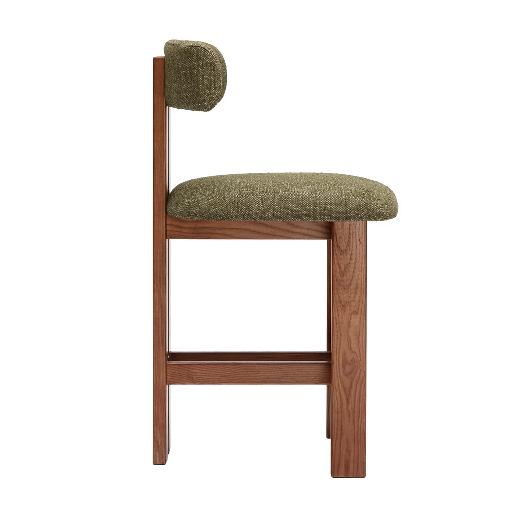 Adi Kitchen Stool - Walnut/Emerald