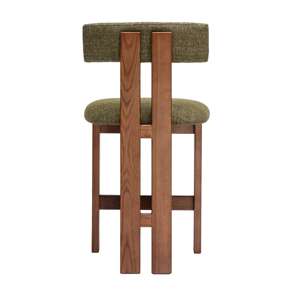 Adi Kitchen Stool - Walnut/Emerald