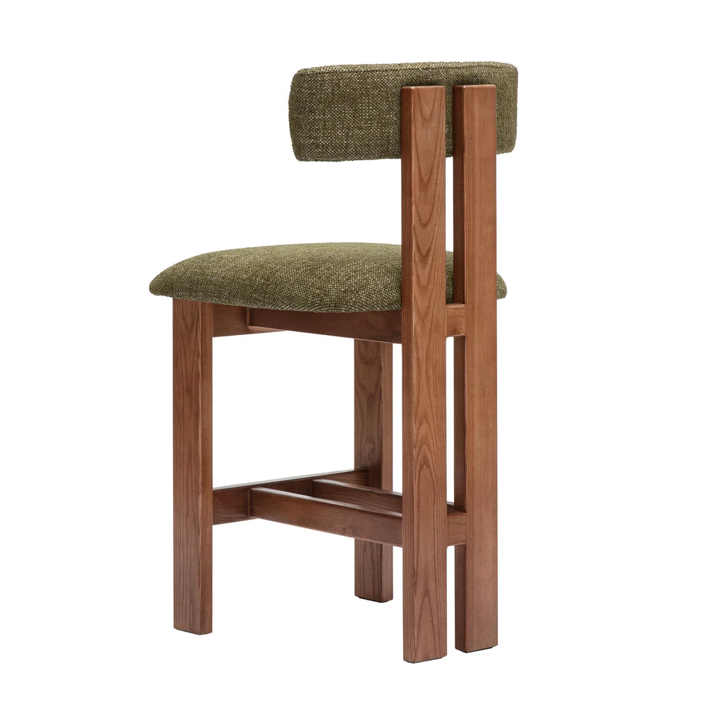 Adi Kitchen Stool - Walnut/Emerald