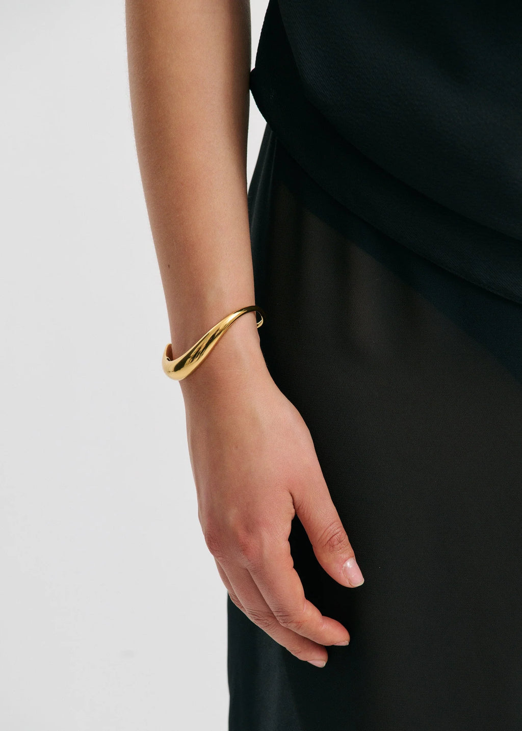 Wave Bangle Cuff - Gold