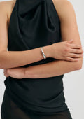 Wave Bangle Cuff - Silver