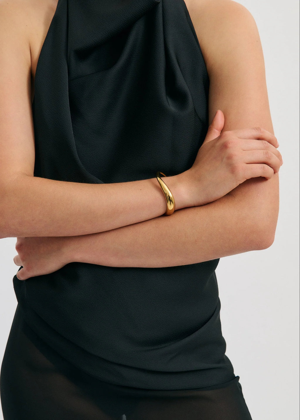 Wave Bangle Cuff - Gold