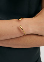Wave Bangle Cuff - Gold