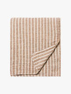Ava Grand Toffee Stripe Pure Linen Bedcover