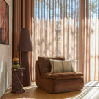 Positano Linen Floor Lamp - Brown